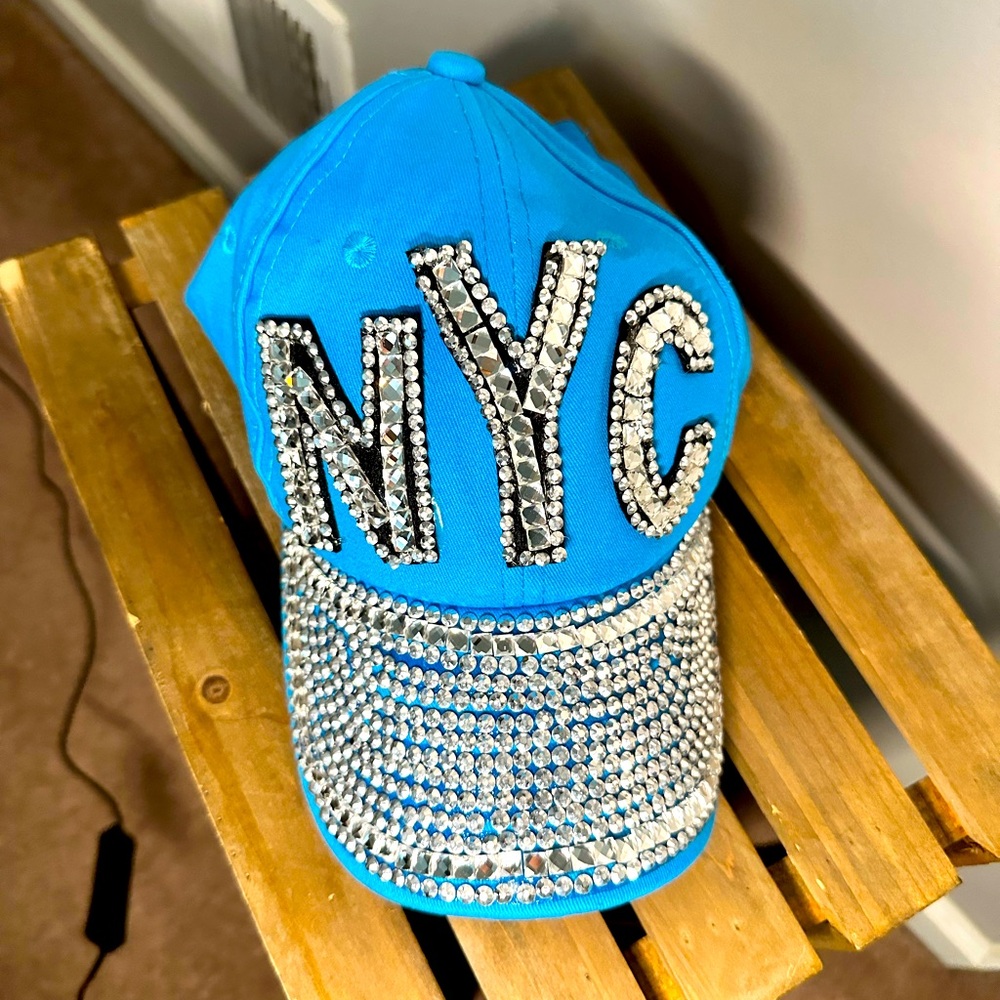 Blue NYC Rhinestone Cap - Picture 8 of 12